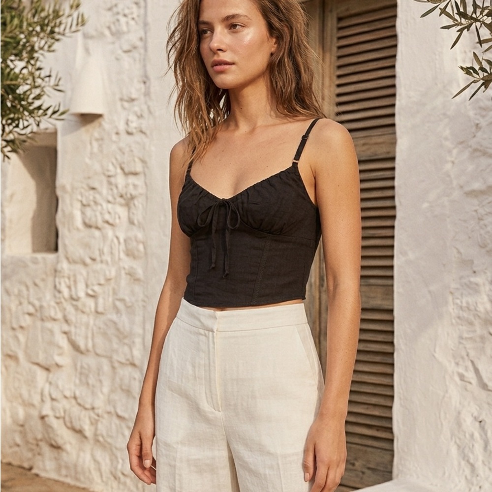 Ambiance Black Ruched Waist Knit Top